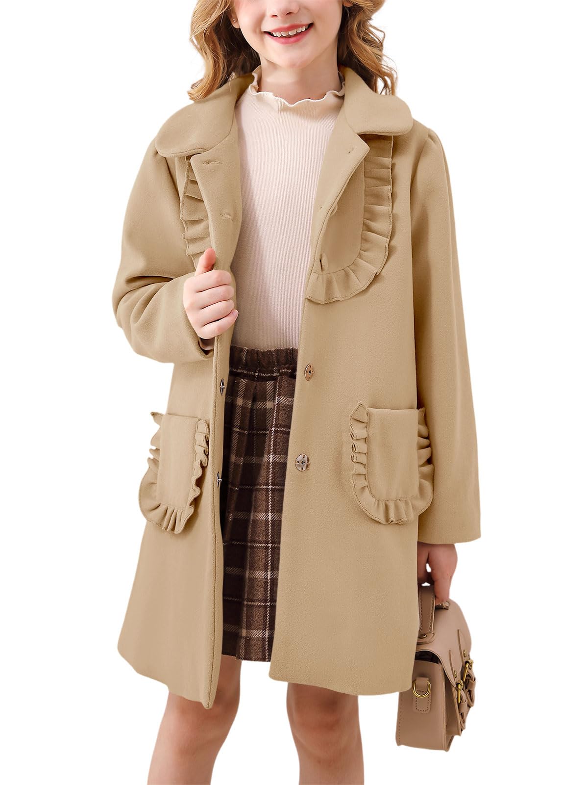 Girls Ruffle Outerwear Coat
