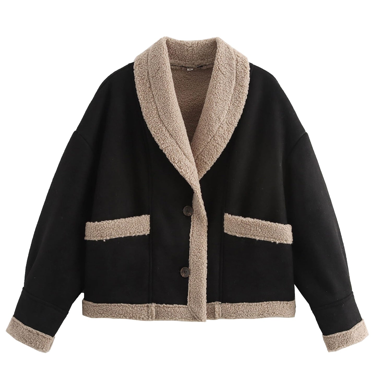 Women's Faux Suede Button Coat