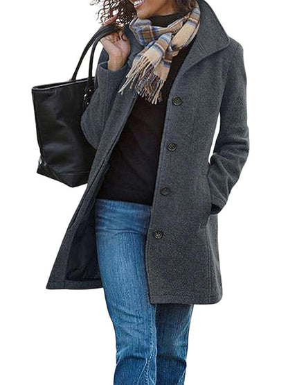 Women's Casual Wool Pea Coat