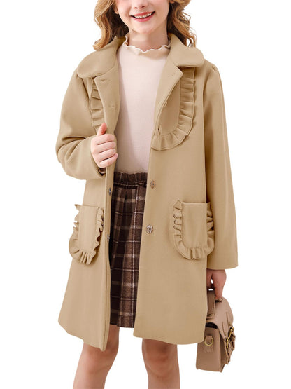 Girls Ruffle Outerwear Coat